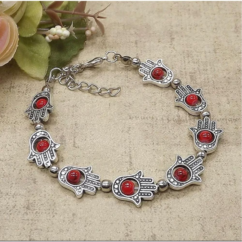 Evil eye red beads bracelet